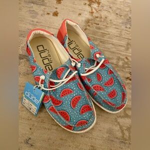 NWT Kids Watermelon Hey Dude Shoes
